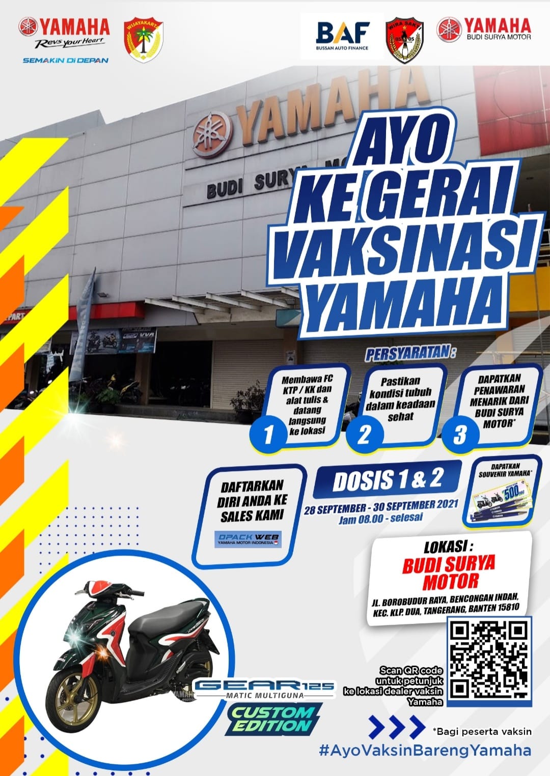 Ayo Ke Gerai Vaksinasi Yamaha Budi Surya Motor Karawaci